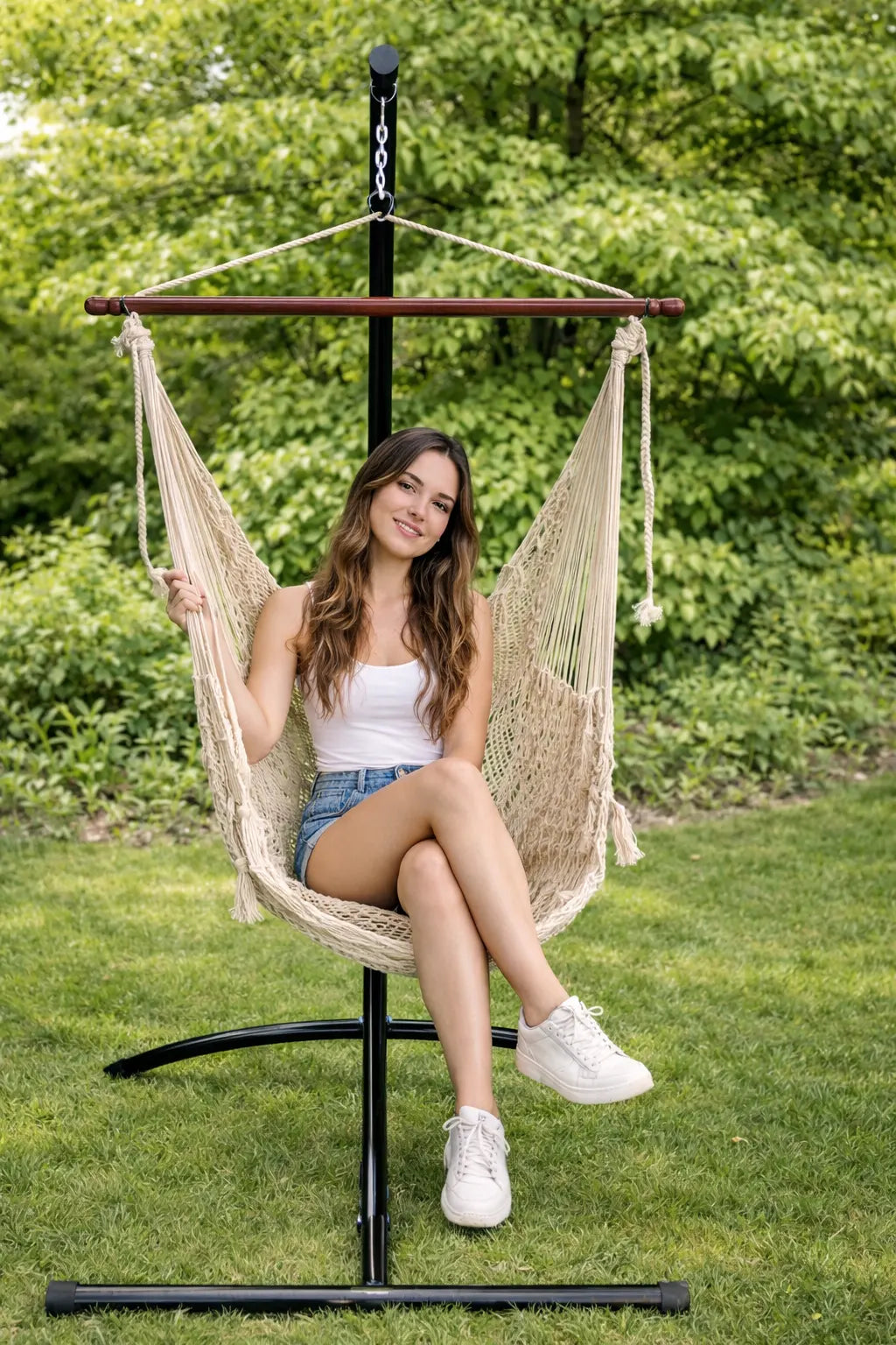 Deluxe Mayan Hammock Chair with Universal Chair Stand