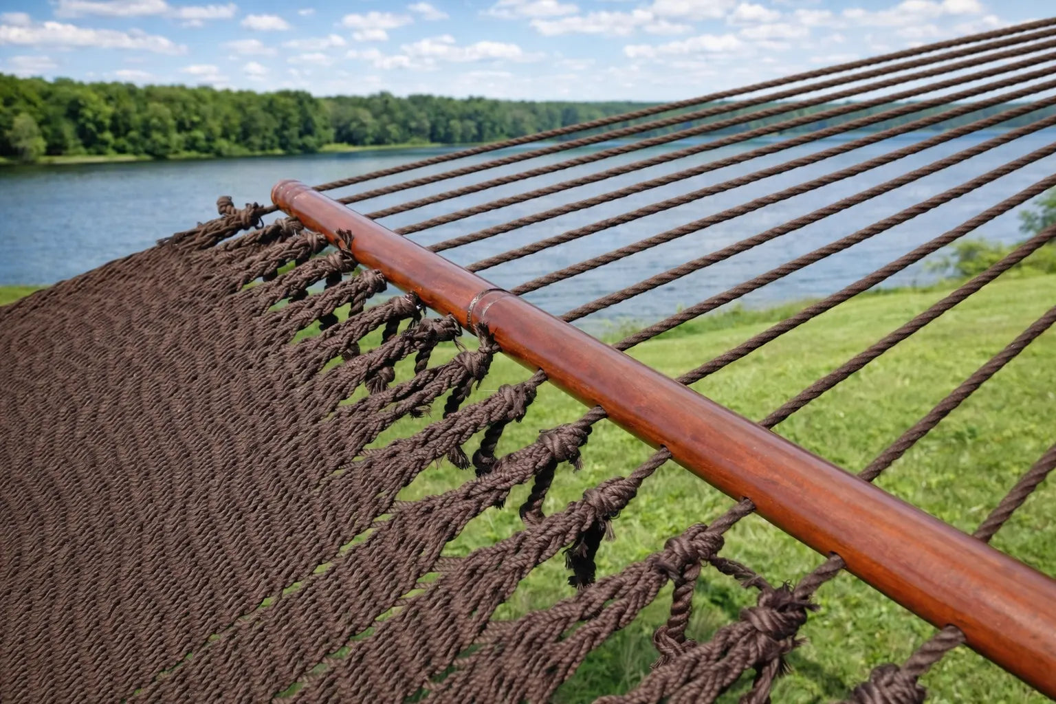 Deluxe Polyester Rope Hammock with 3-Beam Stand