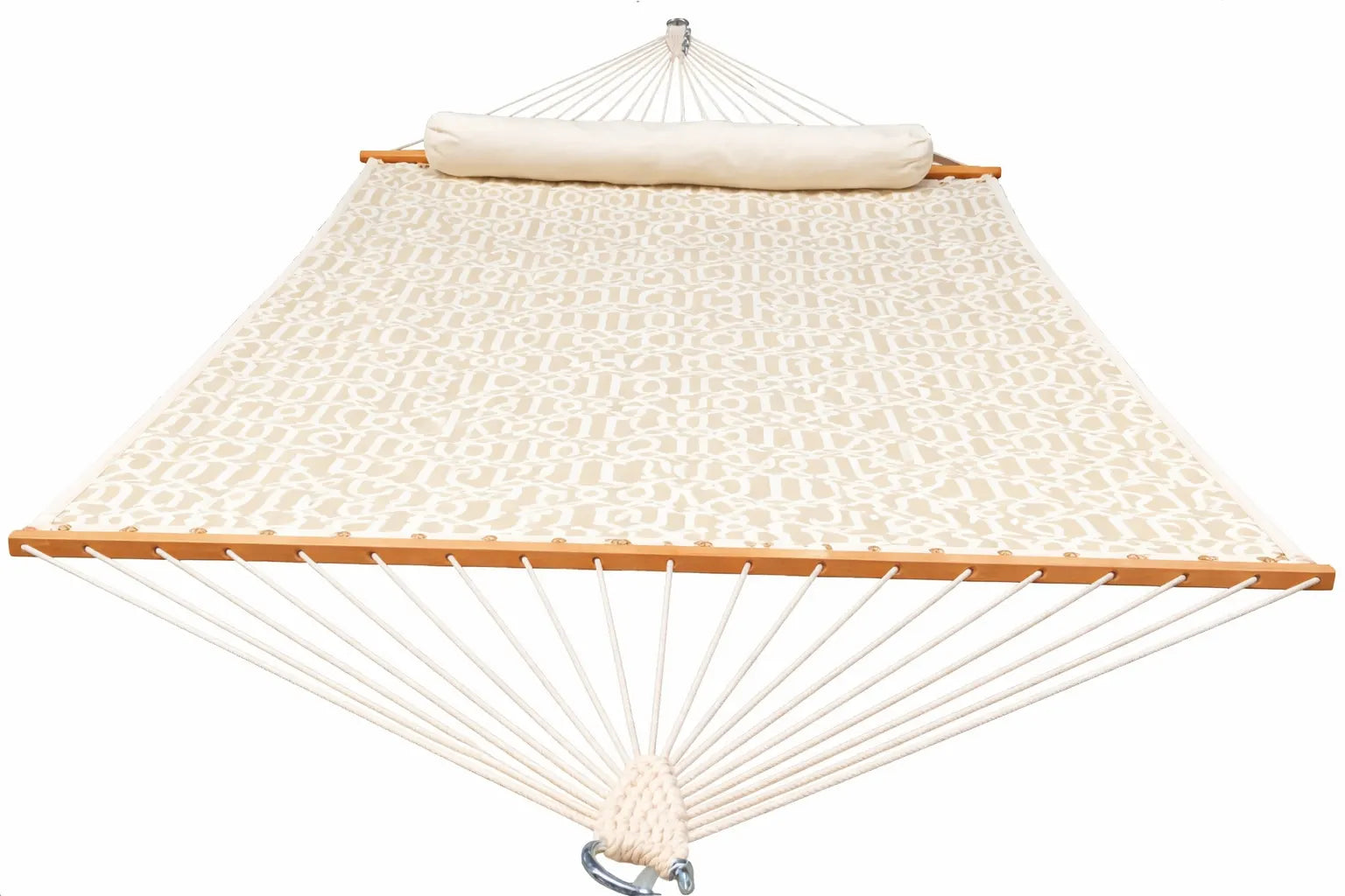 Beige hammock with wooden frame on a white background QHD-COUNTRY