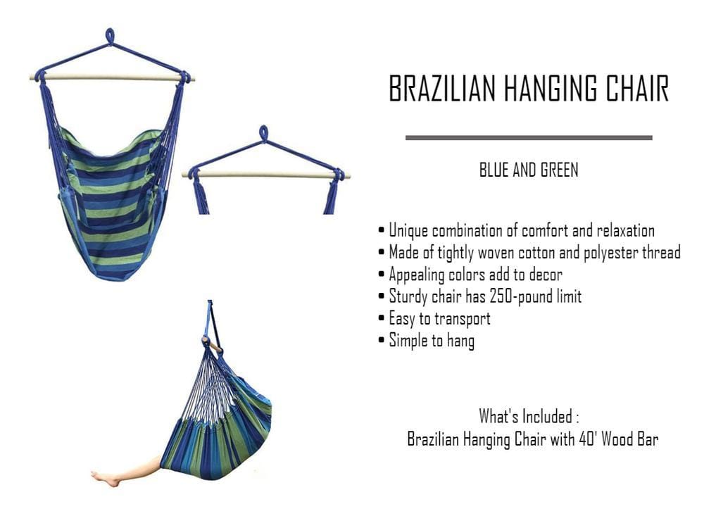 Hammock Universe Hammocks with Stands Blue and Green Stripes Brazilian Hammock Chair with Universal Chair Stand