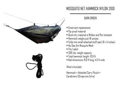 Hammock Universe Hammocks dark-green Mosquito Net Hammock Nylon 210T Ripstop