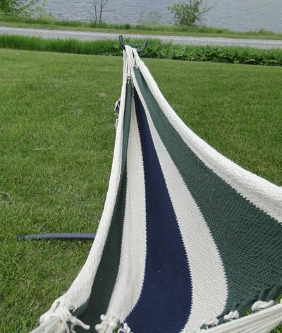 Hammock Universe Hammocks with Stands blue-white-green-stripes Nicaraguan Hammock with Universal Hammock Stand