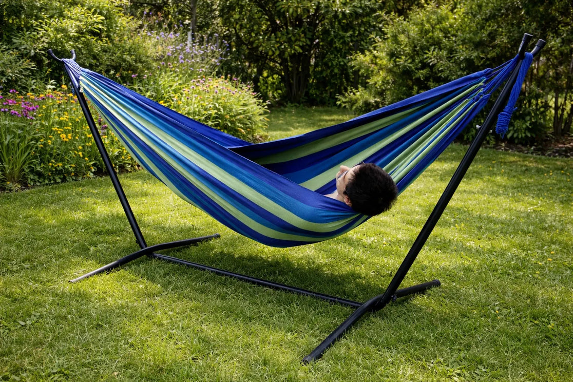 Double Brazilian Hammock with Stand - Universal Hammock Stand