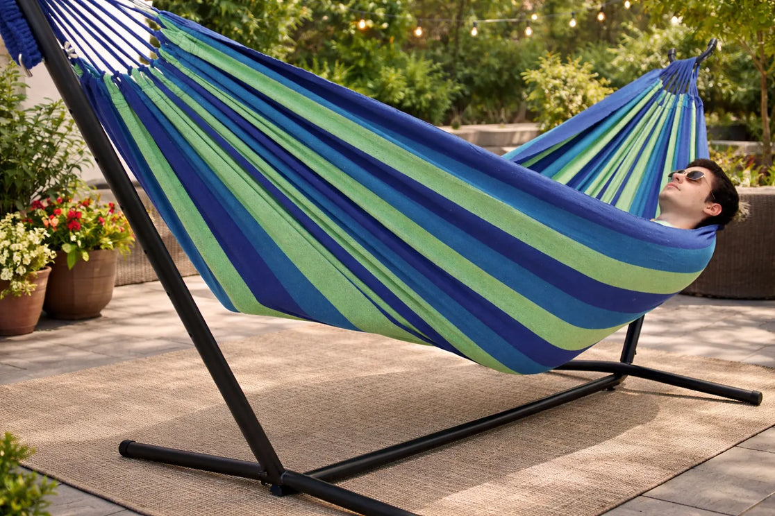 hängematte für zwei amazon Double Brazilian Hammock with Stand - Universal Hammock Stand