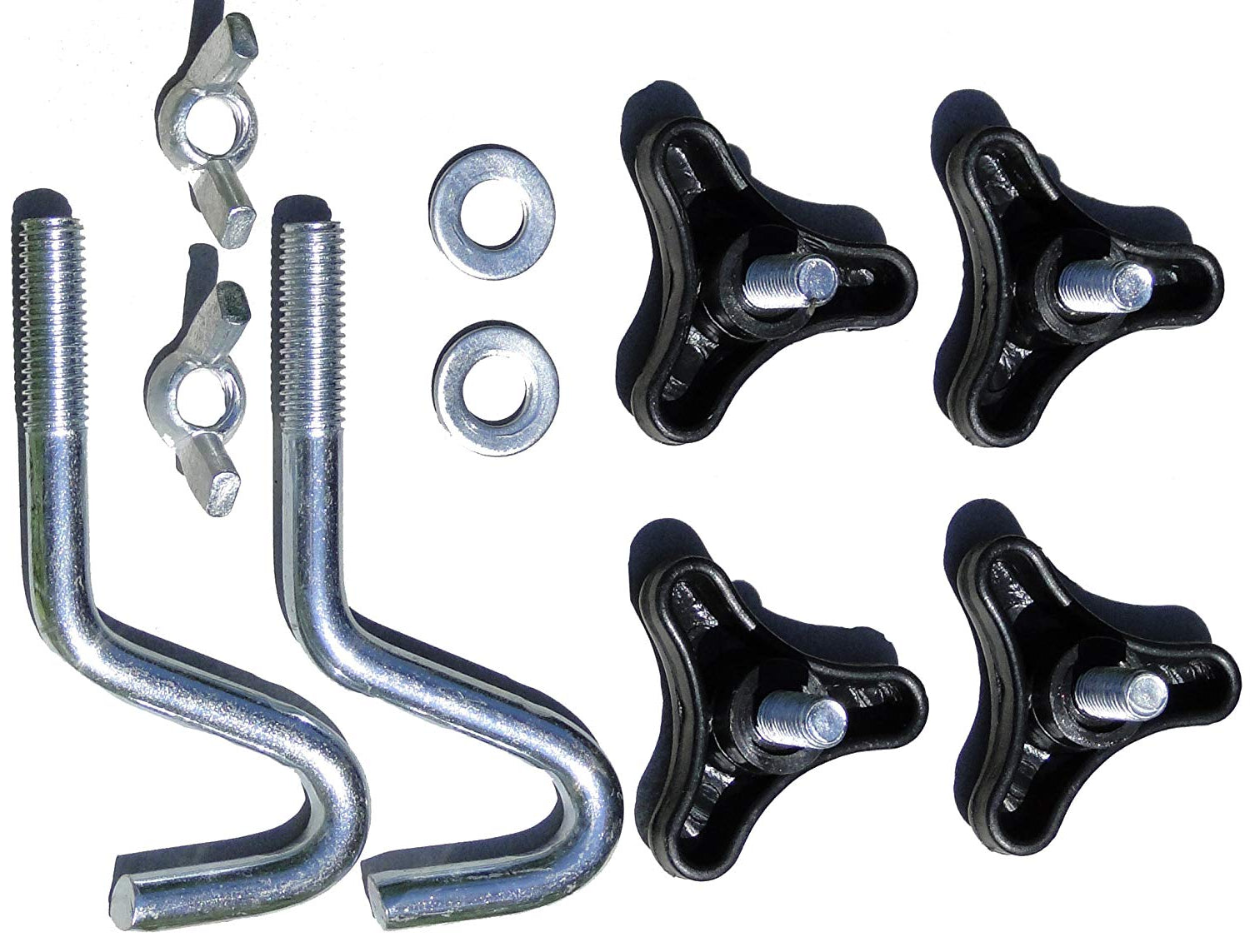 Metal brackets and washers on a white background  #24-MHXLTC-H+75121,#24-MHXLTC-FG+75121,#24-MHXLTC-N+75121
