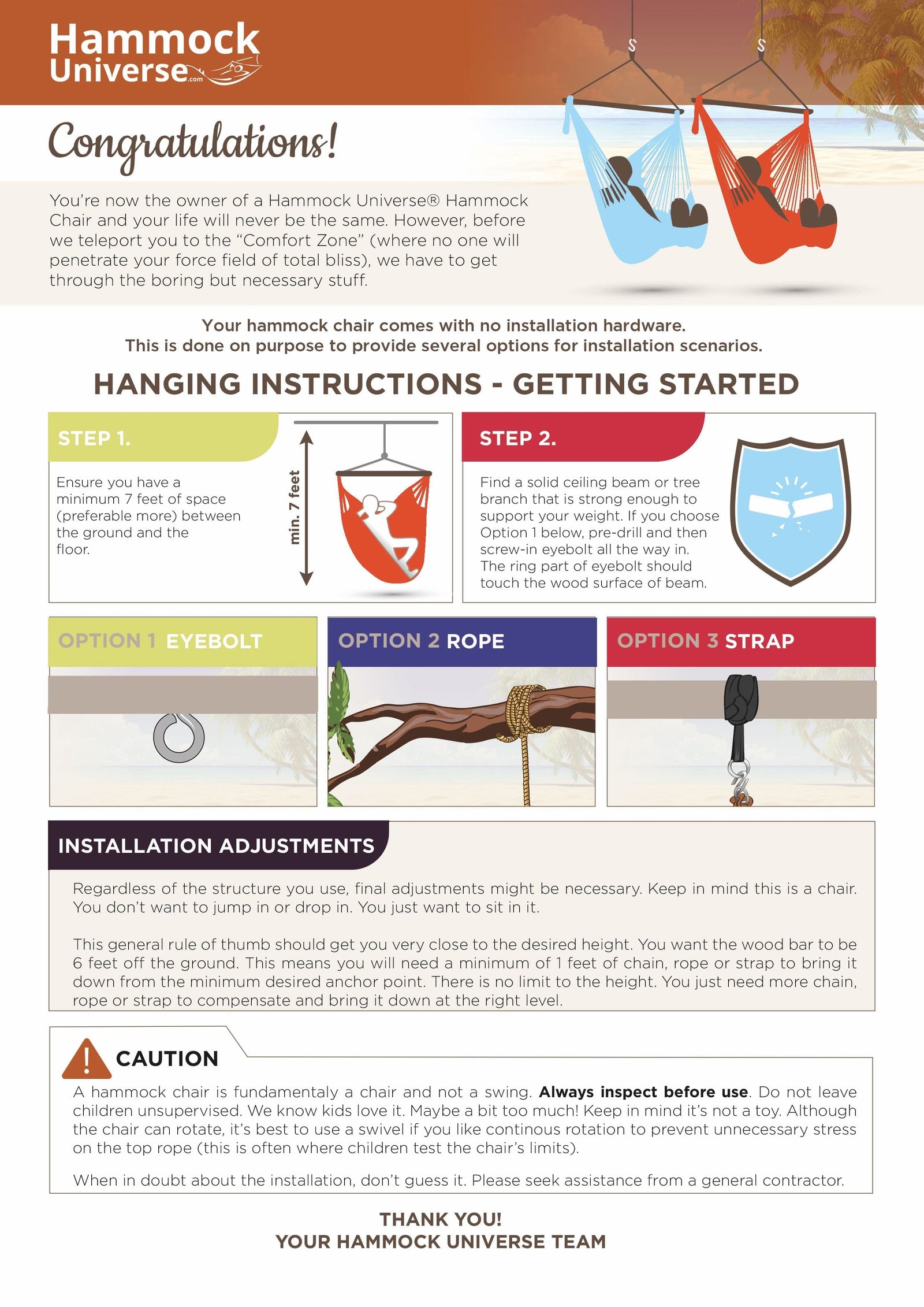 Hammock Universe Hammock Chairs Colombian Hammock Hanging Chair - Deluxe