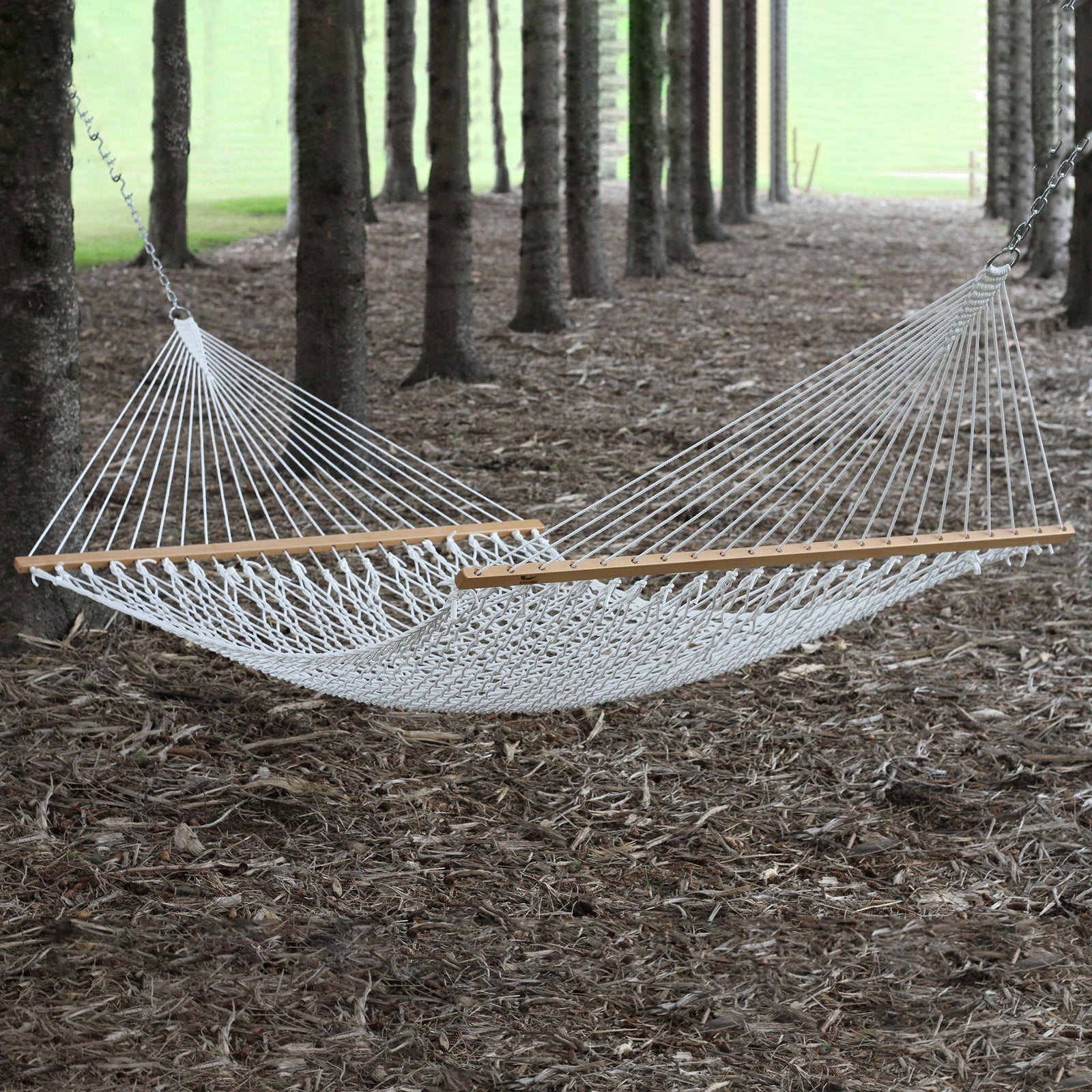 Polyester Rope Spreader Bar Hammock - White