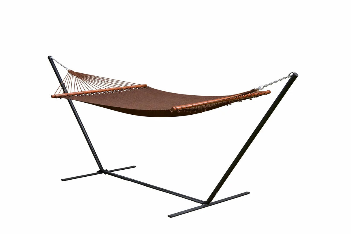 Deluxe Polyester Rope Hammock with 3-Beam Stand