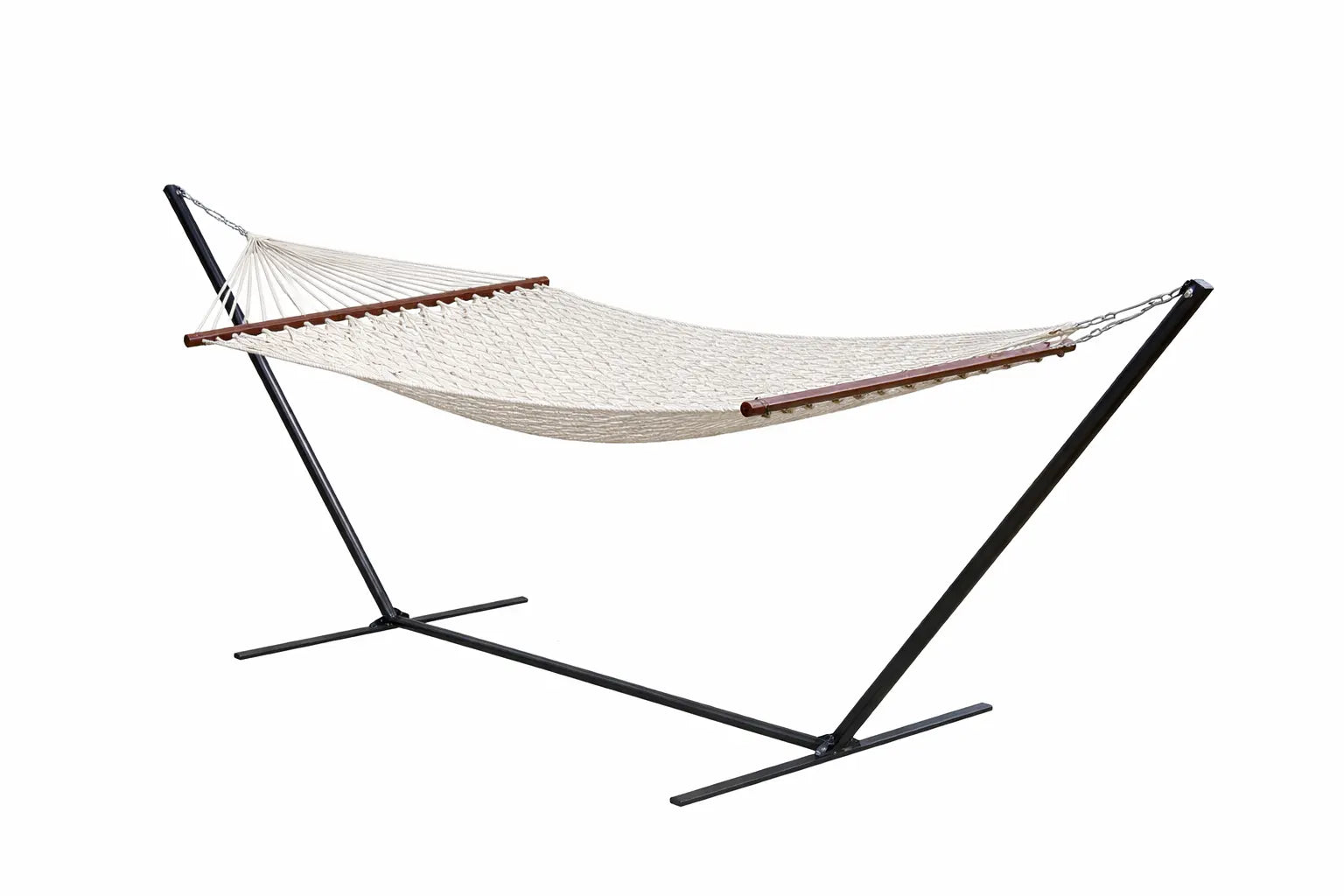 Deluxe Polyester Rope Hammock with 3-Beam Stand