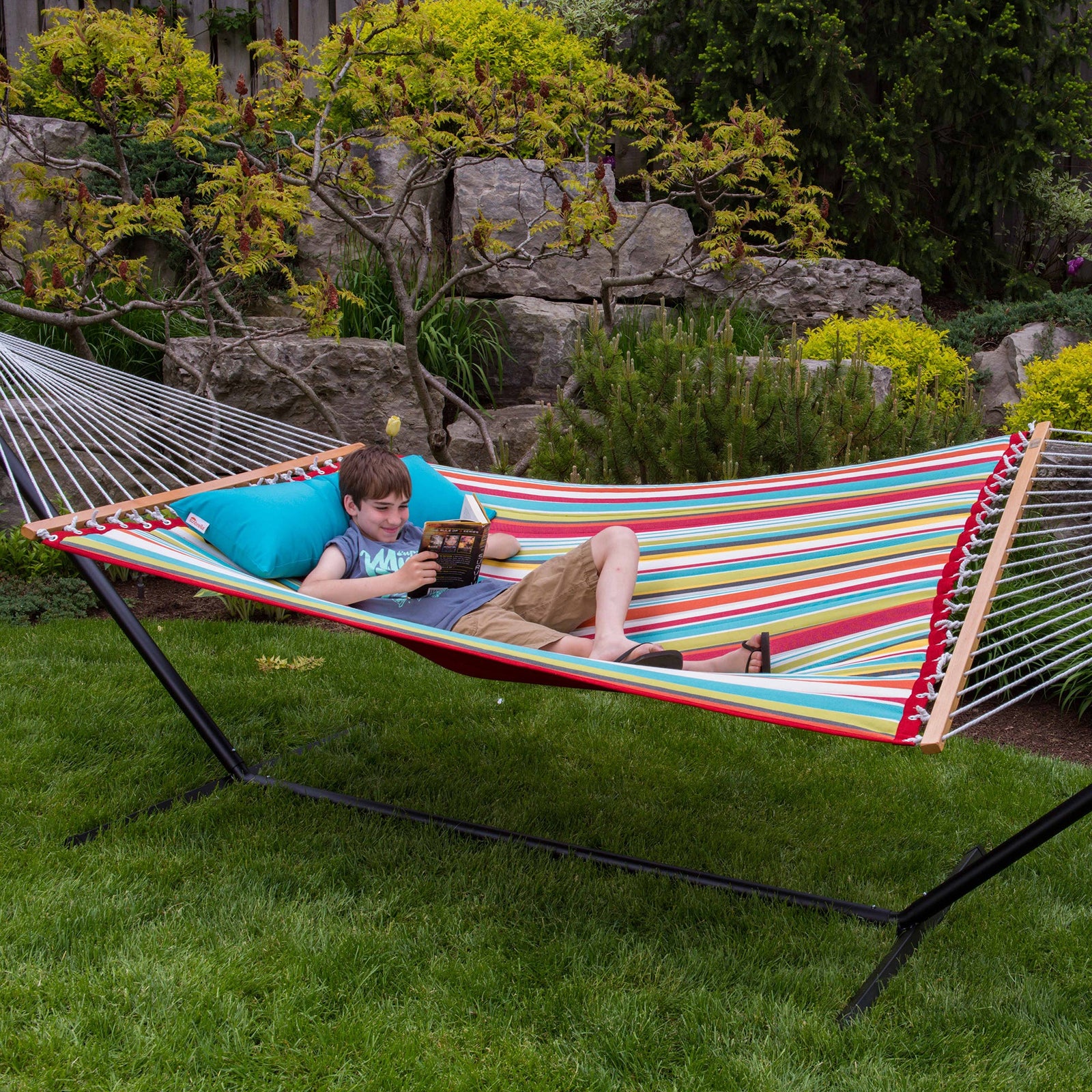 Quilted Fabric Spreader Bar Hammock