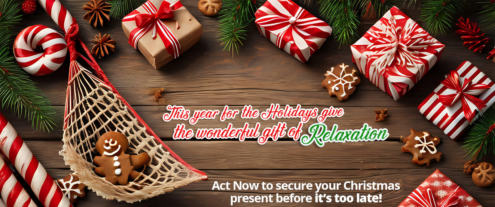 gingerbread man sleeping in a small hammock