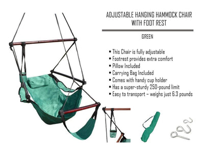Hammock Universe Hammock Chairs Sandy Adjustable Hanging Hammock Chair with Foot Rest