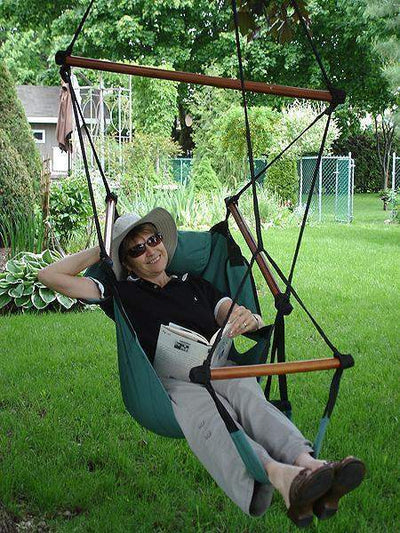 Hammock Universe Hammock Chairs Dark Green Adjustable Hanging Hammock Chair with Foot Rest