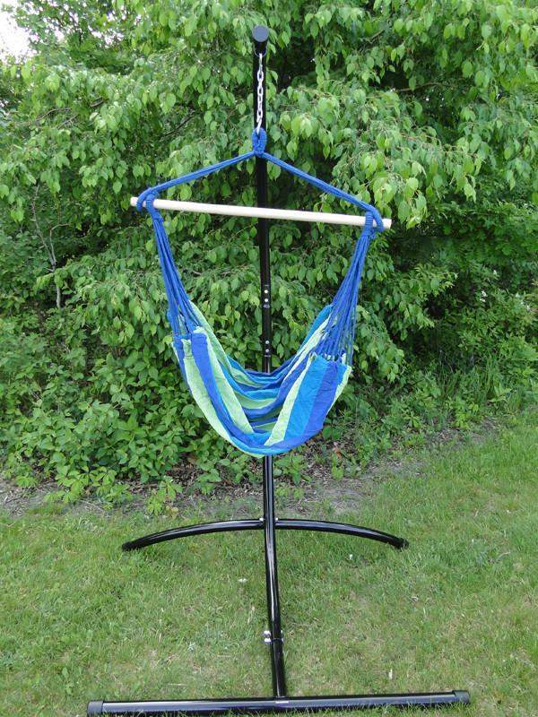 Hammock Universe Hammocks with Stands Blue and Green Stripes Brazilian Hammock Chair with Universal Chair Stand
