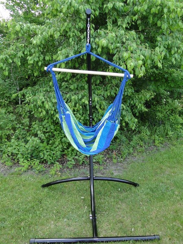 Hammock Universe Hammocks with Stands Blue and Green Stripes Brazilian Hammock Chair with Universal Chair Stand