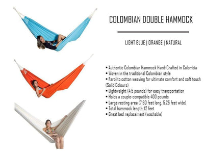 Hammock Universe USA Colombian Double Hammock with Bamboo Stand