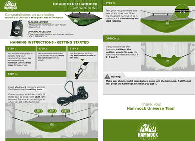 Hammock Universe Hammocks Mosquito Net Hammock Nylon 210T Ripstop