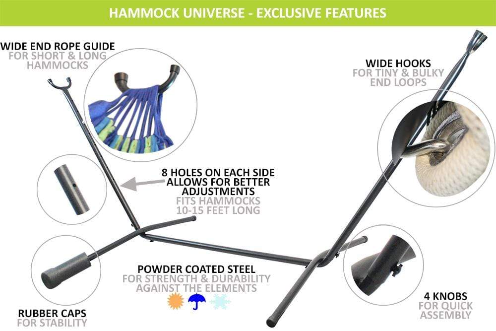 Hammock Universe Hammocks with Stands Premium Brazilian Style Double Hammock with Universal Stand