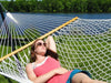 Hammock Universe Hammocks with Stands Natural Cotton Rope Hammock with 3-Beam Stand