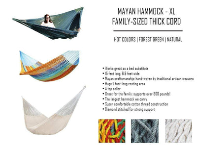 Hammock Universe Hammocks with Stands XL Thick Cord Mayan Hammock with Bamboo Stand