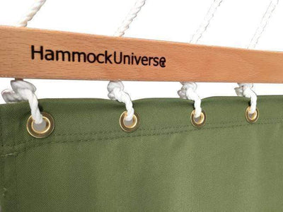 Hammock Universe USA Olefin Double Hammock with Matching Pillow - Quick Dry and Bamboo Stand