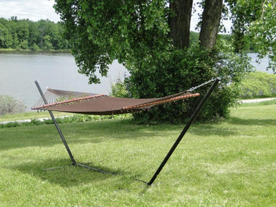 Hammock Universe Hammocks with Stands Coffee Deluxe Polyester Rope Hammock with 3-Beam Stand