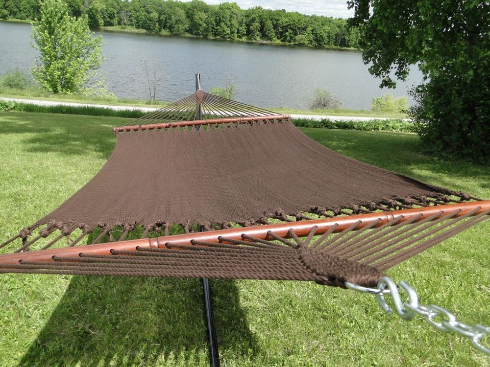 Hammock Universe Hammocks with Stands Coffee Deluxe Polyester Rope Hammock with Wicker Stand