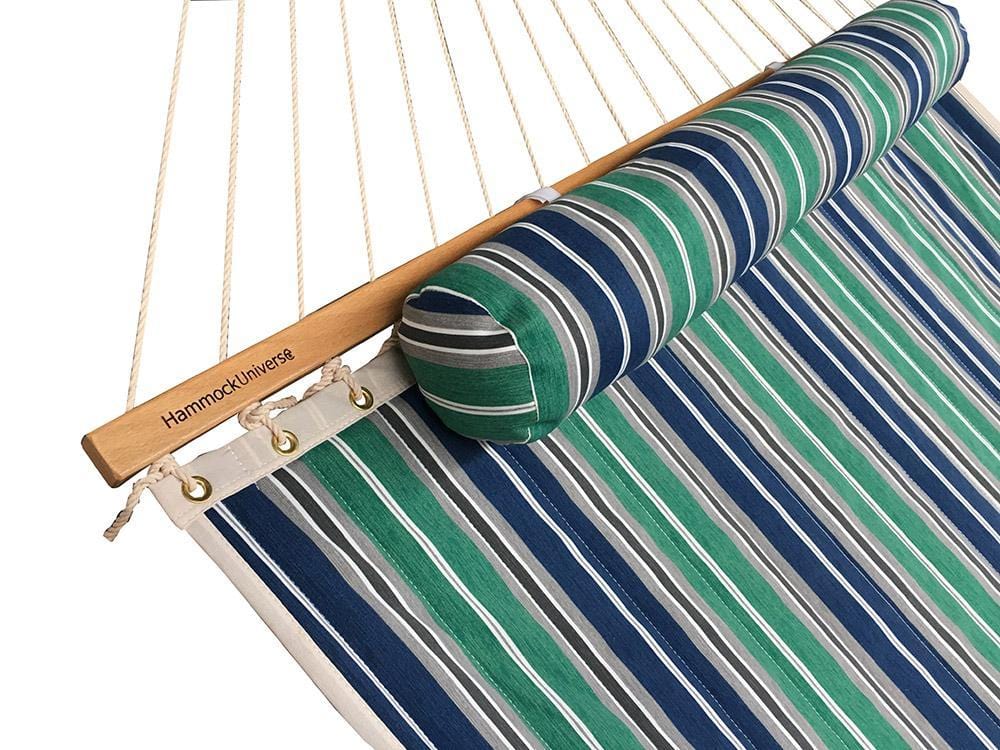 Hammock Universe Hammocks with Stands green-blue-grey-white-stripes Deluxe Quilted Hammock with 3-Beam Stand
