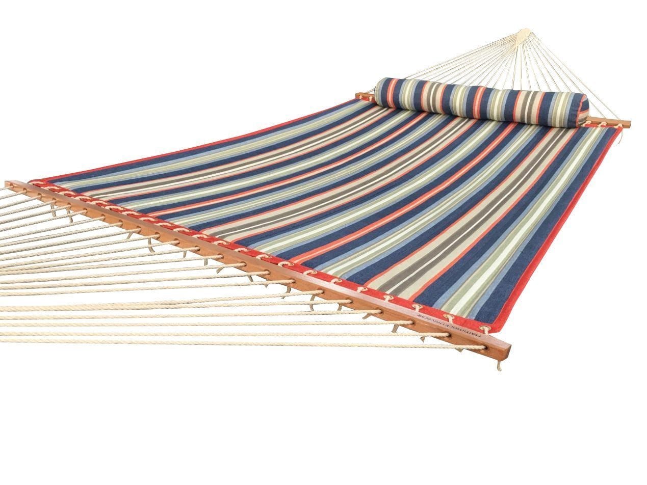 Hammock Universe Hammocks with Stands country-beige Deluxe Quilted Hammock with Wicker Stand
