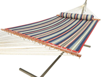 Hammock Universe USA Deluxe Quilted Hammock with Bamboo Stand