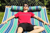 Hammock Universe USA Deluxe Quilted Hammock with Bamboo Stand