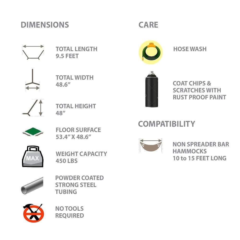 Colombian Double Hammock with Universal Hammock Stand - Hammock Universe USA