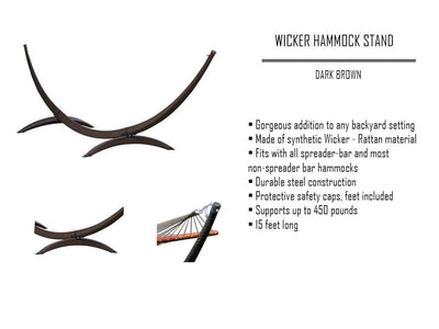 Hammock Universe Hammocks with Stands Coffee Deluxe Polyester Rope Hammock with Wicker Stand