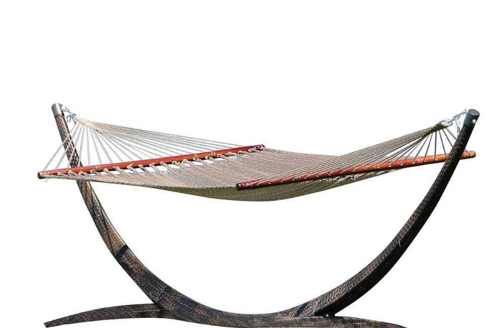 Hammock Universe Hammocks with Stands Coffee Deluxe Polyester Rope Hammock with Wicker Stand