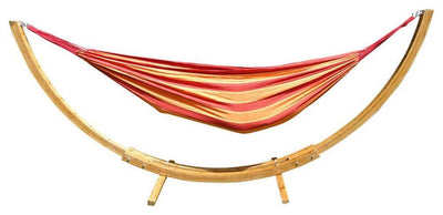 Hammock Universe Hammocks with Stands Red Orange and Yellow Stripes Brazilian Style Double Hammock with Bamboo Stand
