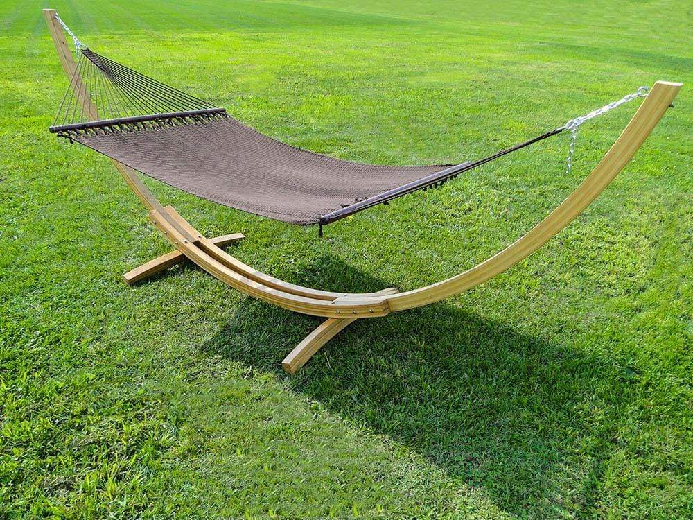 Hammock Universe Hammocks with Stands Deluxe Polyester Rope Hammock with Bamboo Stand