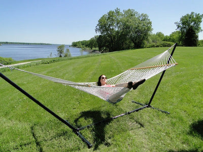 Hammock Universe Hammocks with Stands Natural Cotton Rope Hammock with 3-Beam Stand