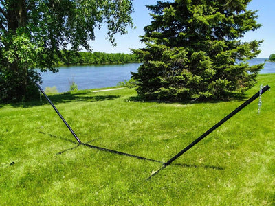 Hammock Universe Hammocks Olefin Double Quilted Hammock with Matching Pillow with 3-Beam Stand