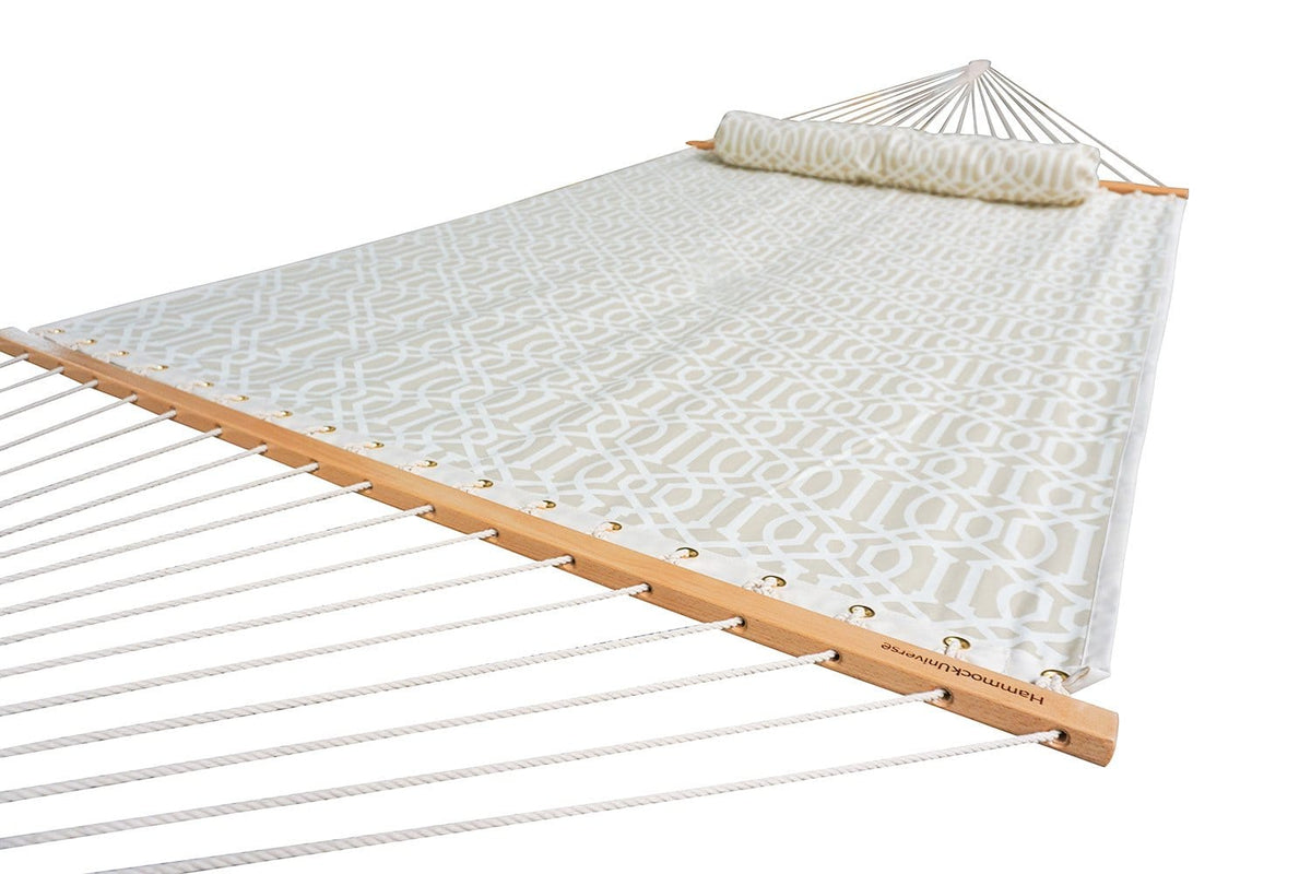 Hammock Universe Hammocks country-beige / Oct. 1st Single Layer Polyester Double Hammock with Matching Pillow - Quick Dry and 3-Beam Stand