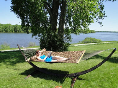 Hammock Universe Hammock Stands Dark Brown Wicker Hammock Stand