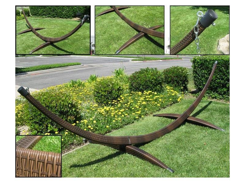 Hammock Universe Hammock Stands Dark Brown Wicker Hammock Stand