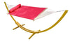 Hammock Universe Hammocks red Olefin Double Quilted Hammock with Matching Pillow and Eco-Friendly Bamboo Stand